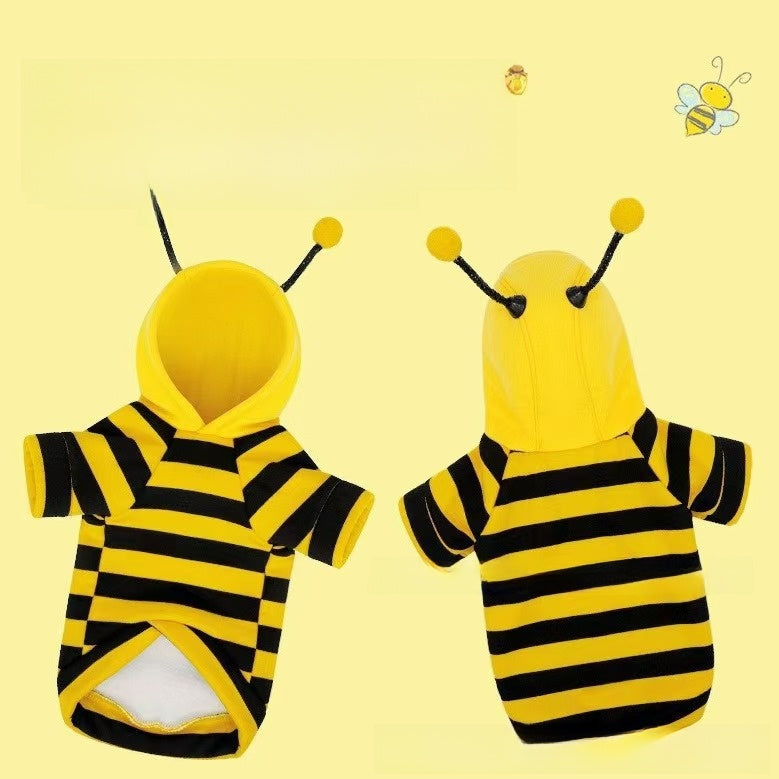 Cute Dog Bee Costume Hoodie - Warm Pet Clothes for Small & Medium Dogs