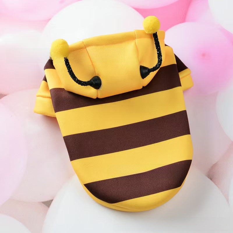 Cute Dog Bee Costume Hoodie - Warm Pet Clothes for Small & Medium Dogs