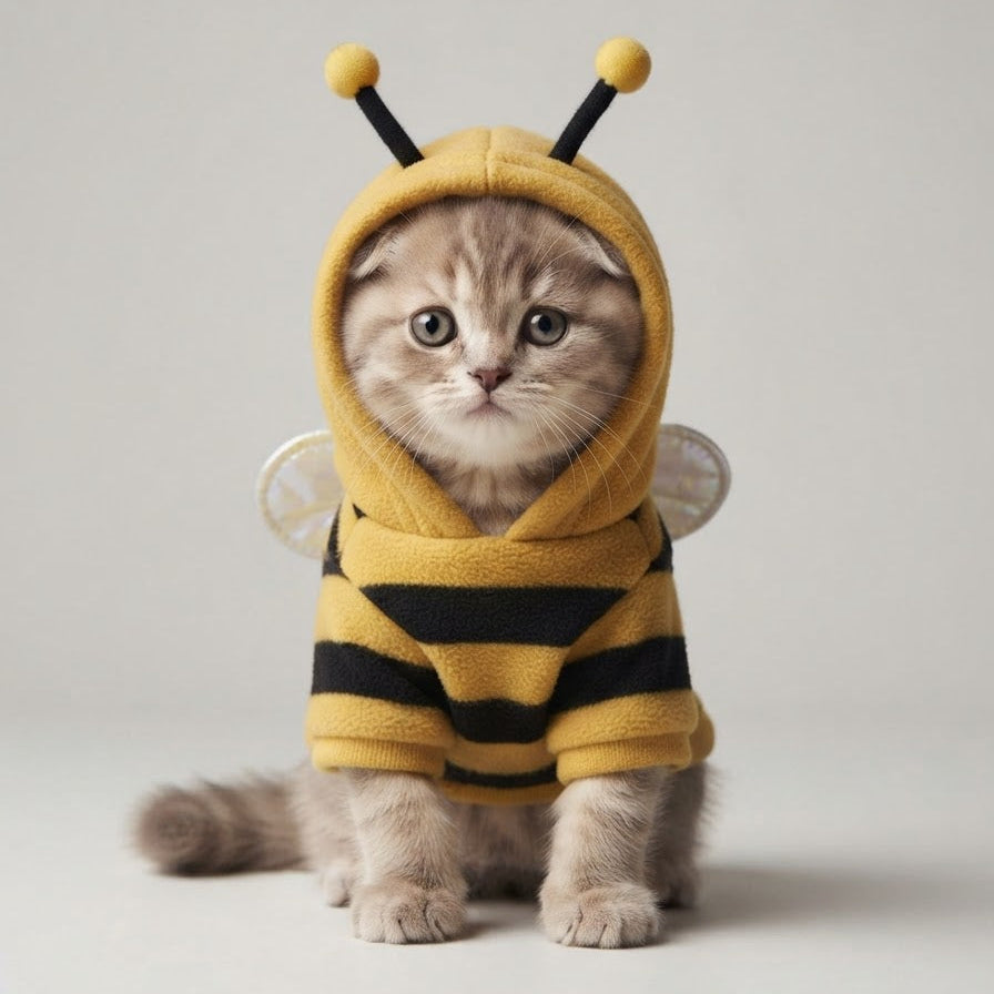 Cute Dog Bee Costume Hoodie - Warm Pet Clothes for Small & Medium Dogs