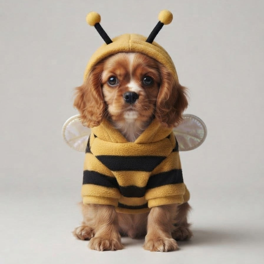 Cute Dog Bee Costume Hoodie - Warm Pet Clothes for Small & Medium Dogs