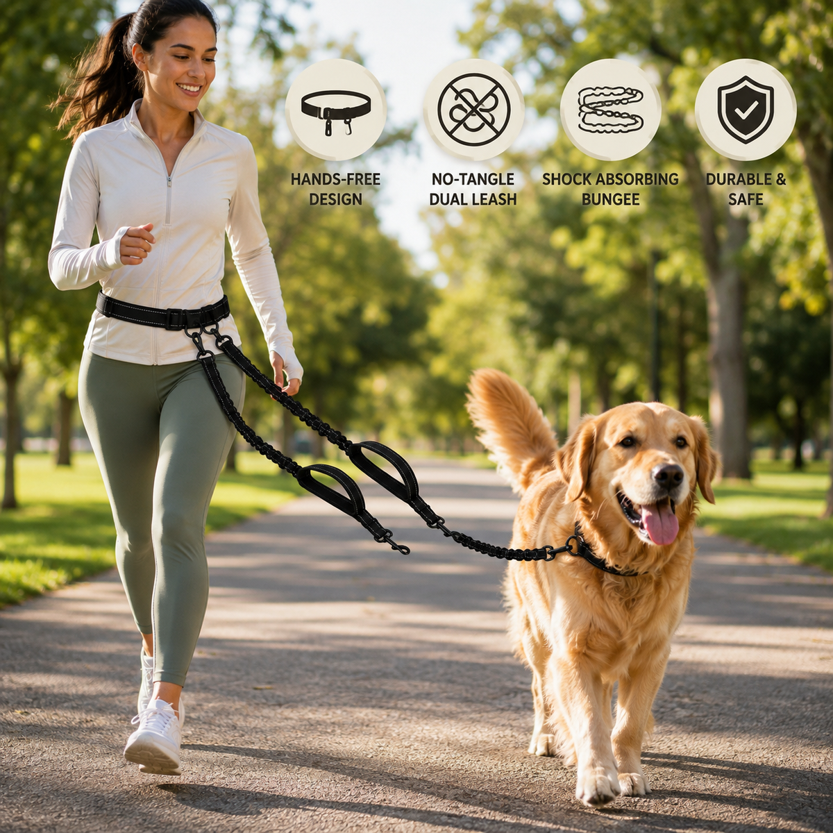 Veldtia Dual No-Tangle Dog Leash
