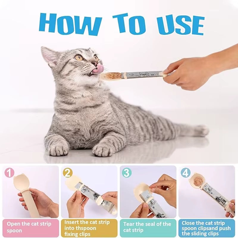Mess-Free Cat Treat Squeeze Spoon & Dispenser