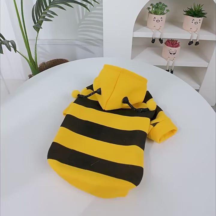 Cute Dog Bee Costume Hoodie - Warm Pet Clothes for Small & Medium Dogs